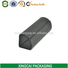 black leather triangle metal spectacle case box