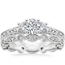 Vintage Style 4 Carat Wedding Ring Set