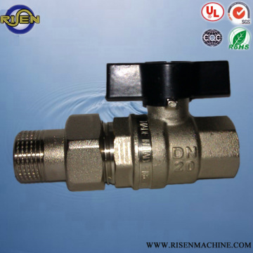 brass female thread end and male uion thread ball valve with butterfly handle