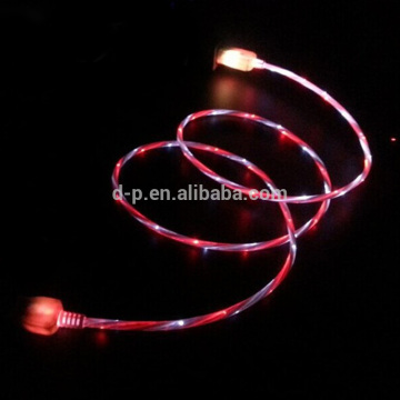 Phone Gadgets Custom Logo USB Cable Glowing with Light LED Wire Data Charger Cord for Smartphones
