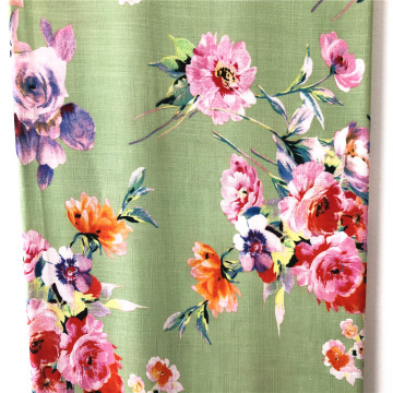 100% Rayon Slub Reactive Printed Fabrics Woman Dress