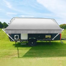 Manual RV Awning White Frame Fabric Modular Driveble