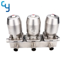 Sanitary Stainless Steel Pneumatic Multiway Diaphragm Valve