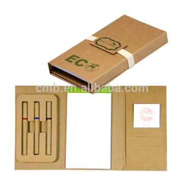 Customized Wholesale Journal Notebook with 3 Paper Ballpens Set