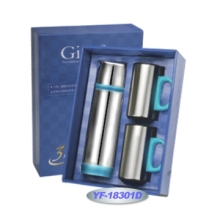 Vacuum Flask Gift Sets (Blue Rubber)
