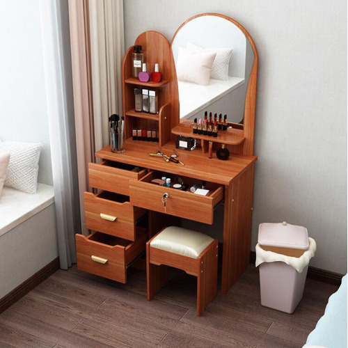 Wooden Mirrored Dresser Vanity Makeup Dressing Table