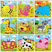 small animal puzzle wooden 9 piece cartoon jigsaw intelligence development - 12
