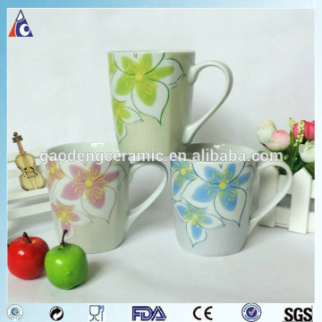 Souvenir ceramic cup flower printed mugs