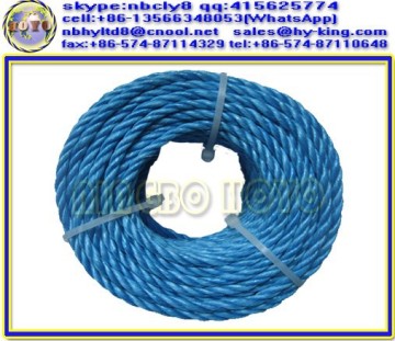 3 strand blue polypropylene rope , polypropylene split film rope , pp packing rope