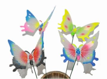 5.5" Transparent Butterfly Garden Plant Stakes