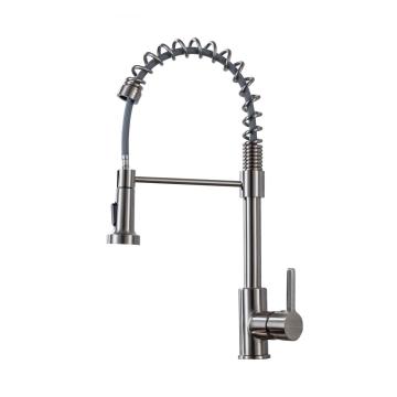 304-Stainless-Steel Sink Spring Pull Down Kitchen Faucet