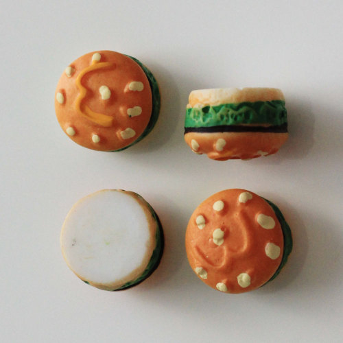 Kunstmatige 3D Kawaii Goedkope Losse Chunky Leuke Hars Hamburger Cabochon Kralen Mini Maat voor Decoratie DIY