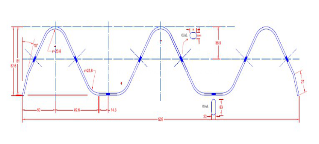 3 wave guardrail rolling forming machine