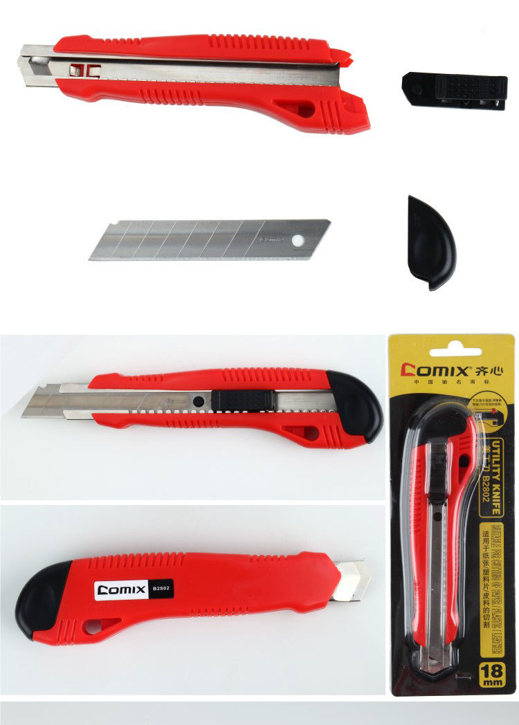 Comix Yellow Red Utility Knife 18mm Utility Cutter Knife