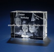 Customised 3D laser crystal birthday picture frame
