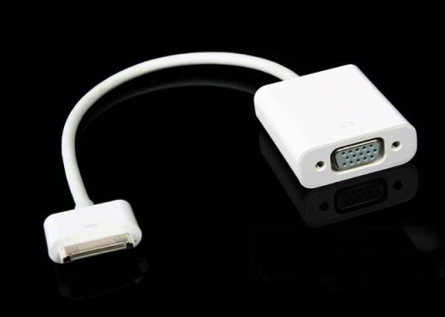 White Plug And Play  Apple Ipad / Iphone 4 / Ipod Touch Female Vga Adapte