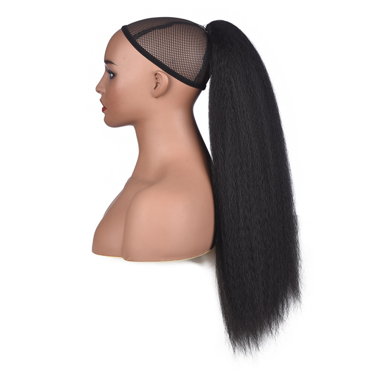 Ponytail mesh Yaki long hair extensions Puff Ponytail fibre weave black ponytail wrap