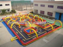 Hot sale go kart track inflatable track inflatable race track