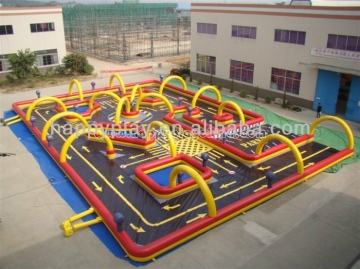 Hot sale go kart track inflatable track inflatable race track