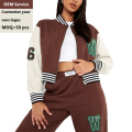 Veste de baseball de femme en gros personnalisée