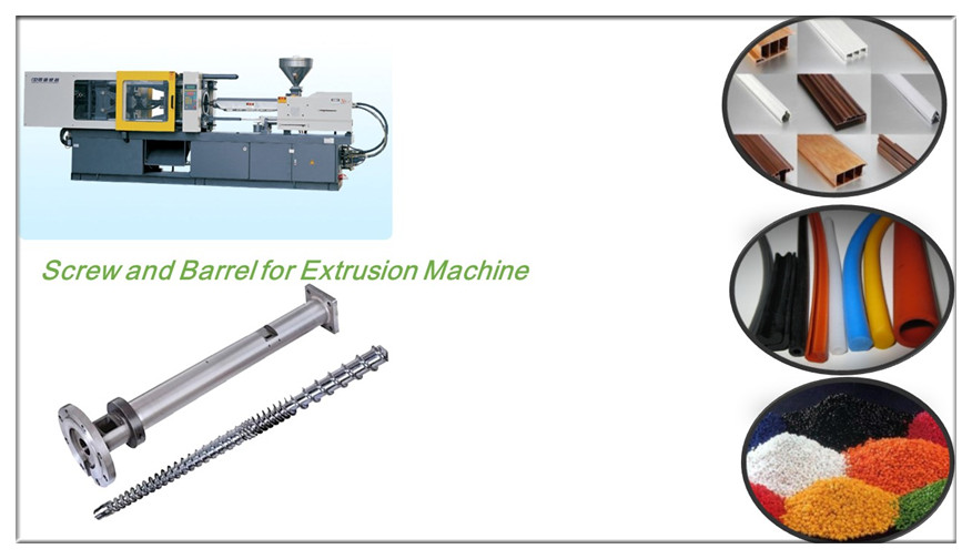 Bimetallic extruder single screw and barrel for HDPE/LDPE/LLDPE blow film molding machine