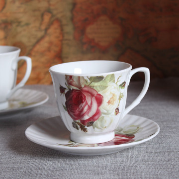 British Porcelain Coffee Cup Bone China Coffee Cup and Saucer Afternoon Bone China Tea Cup Set