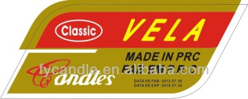 vela shape white fluted candle 68g for south africa