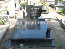 granite jet black cross design memorial monument