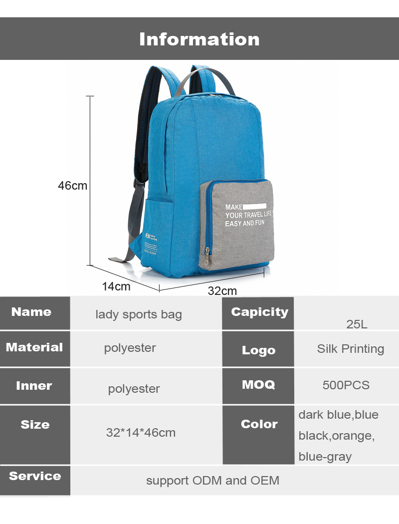 lightweight foldable travel backpack bag leisure duffle backpack Large Capacity Folding bag for men and women