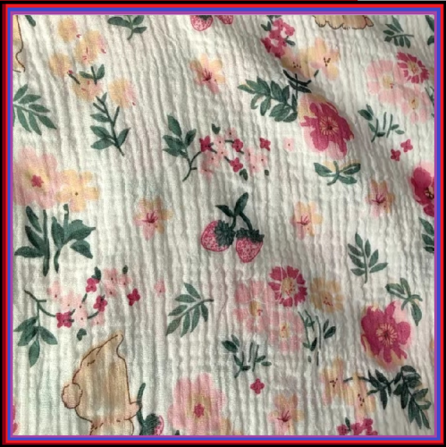 Baby cotton printed fabric