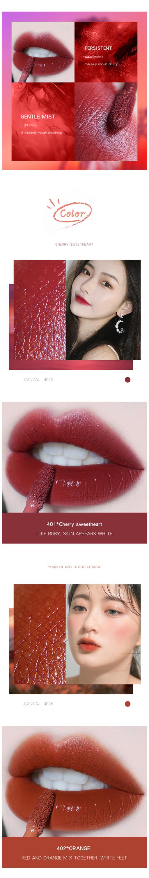 2020 New Arrival Long Wearing Lipgloss Matte Lip gloss Red Lipstick Set 5 Color Velvet Lip Glaze Lip Makeup