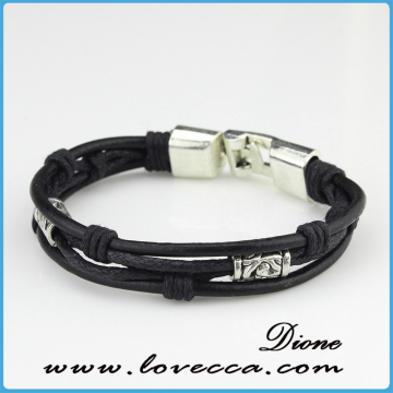 Braided adjustable nautical leather bracelets for women