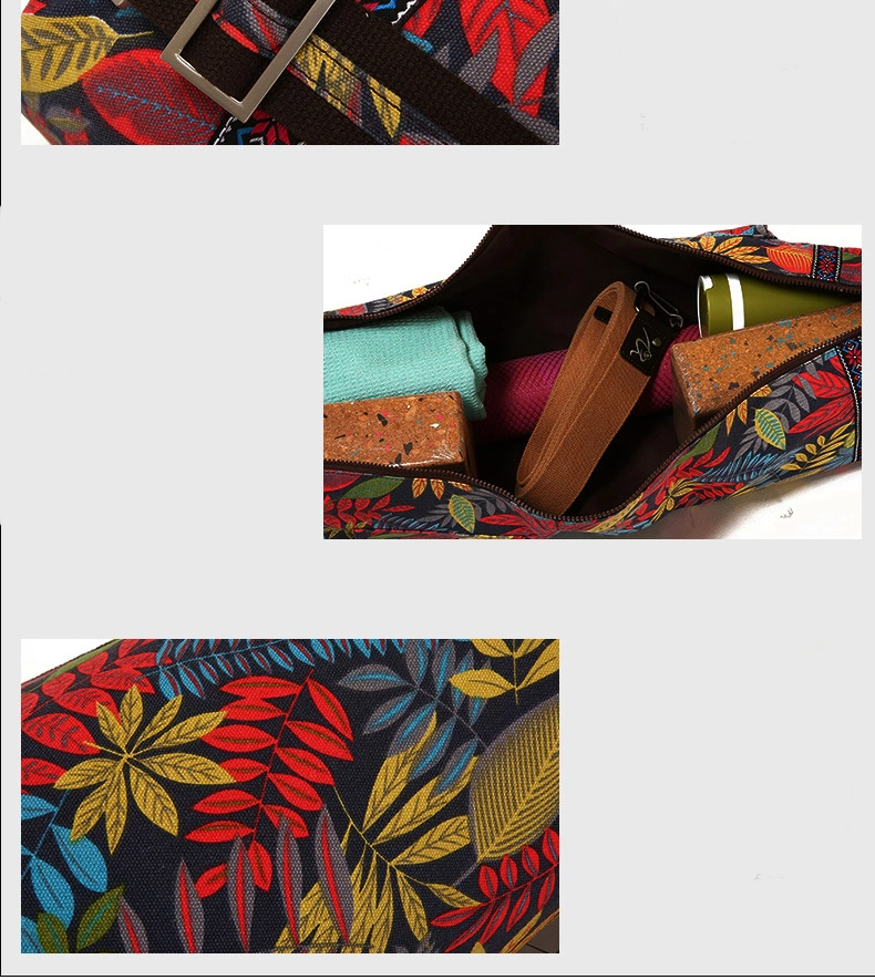 Wholesale Custom Large Capacity Printed Canvas Sling Yoga Mat Bags for Large Yoga Mats Bag