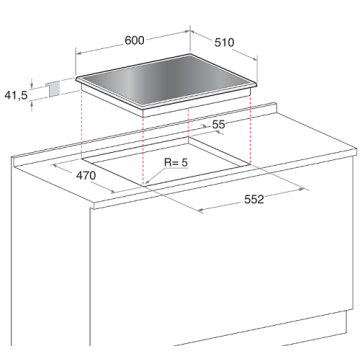 Piano cottura a 4 fuochi a gas Hotpoint in acciaio inossidabile