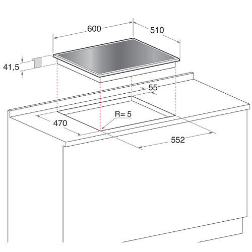 Fogão a gás Hotpoint de 4 queimadores em aço inoxidável