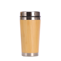 Bamboo Stainless Steel Coffee Mug with Steel Lid