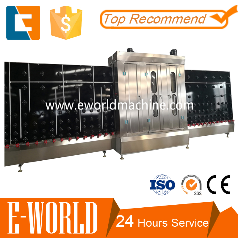 Flat vertical glass washing drying machine double glass washer