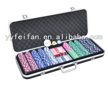 500pcs premium poker chip set, poker set with custom design