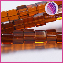 High quality honey 8x8mm cube glass bead curtains.