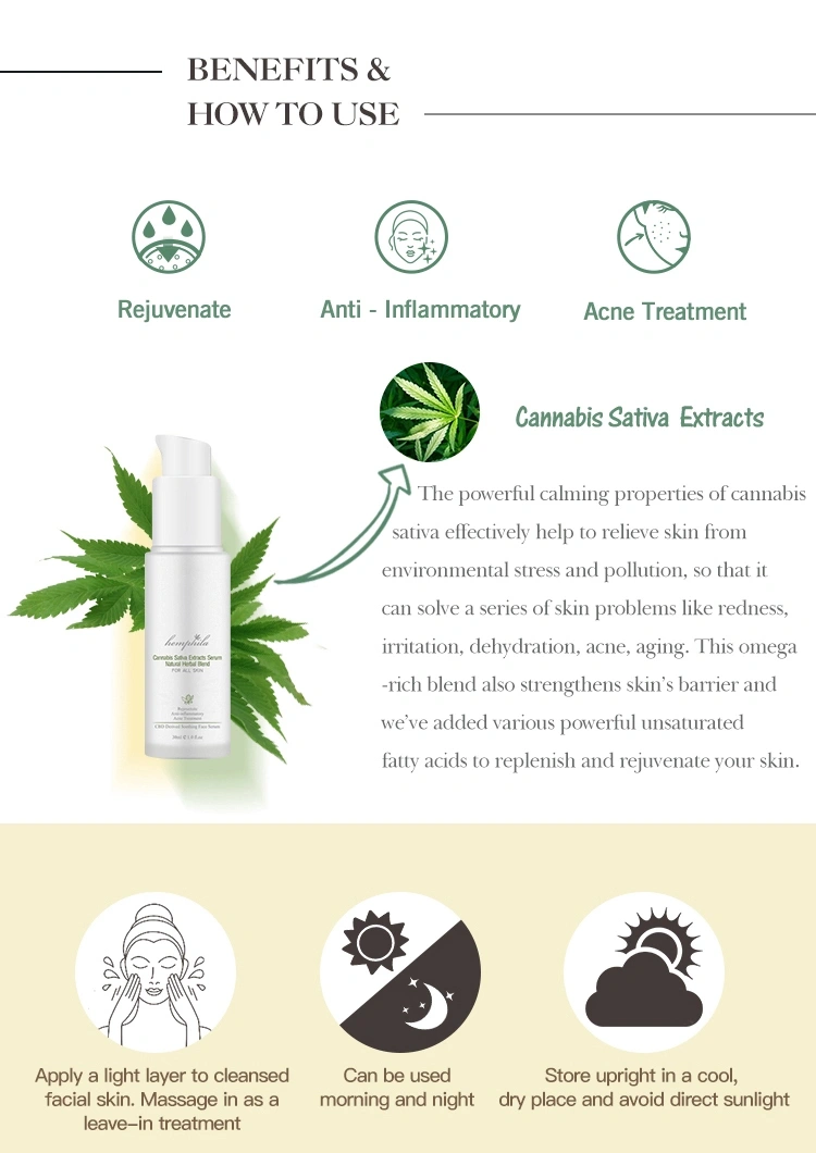 OEM/ODM Wholesale Cbd Cannabidiol Hemp Oil Vitamin Face Serum Whitening Face Serum