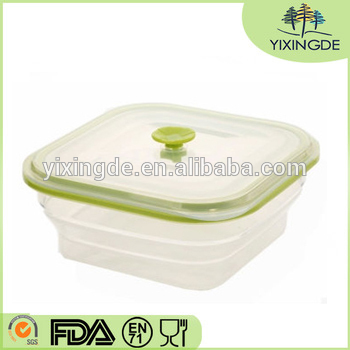 BPA free square silicone crisper microwave lunch box