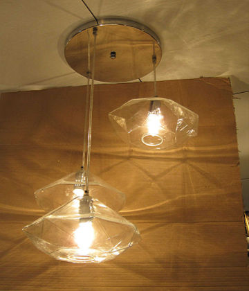 Modern clear polygon acrylic pendant lamp