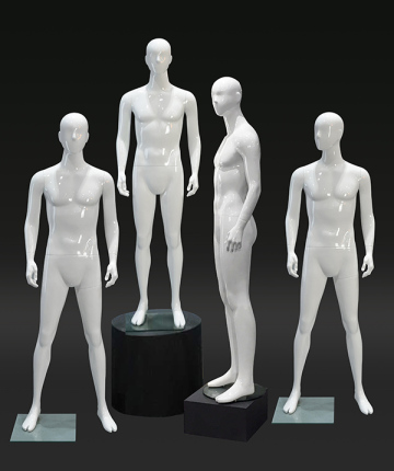 Four male mannequin group in simple style