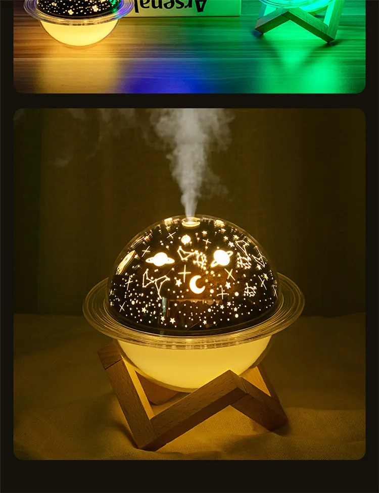 Planet Night Light Humidifier, USB, with Bracket, Humidifier
