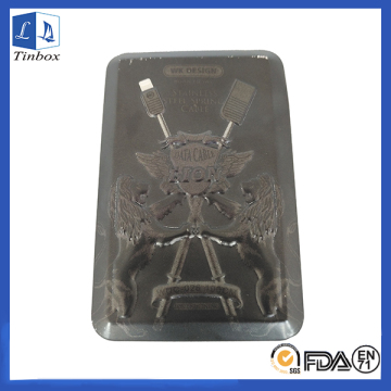 Rectangular Tin Box With Hinged Lid