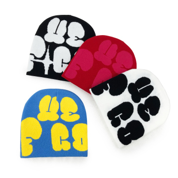 High Quality Jacquard Knitted Luxury Beanies for Men