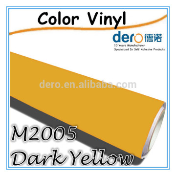 Dero matte dark yellow colorful vinyl film for vehicle wrapping