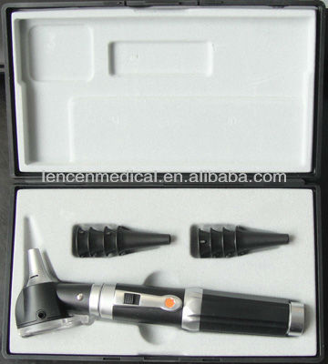 Portable fiber optic otoscope