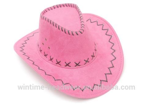 New 2016 custom design leather western cowboy hats pink cheap cowboy hat