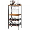 Armário de bar de vinho de piso com suporte de suporte de vidro